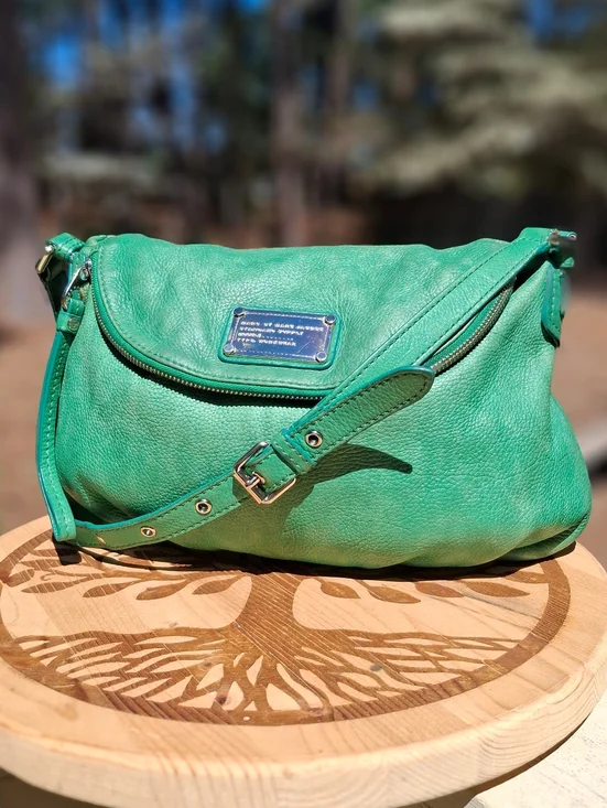 Marc By Marc Jacobs Emerald Green Leather Classic Q Natasha Crossbody Bag - Picture 1 of 16